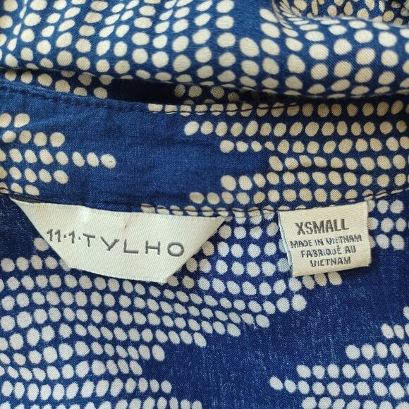 Anthropologie 11 1 TYLHO West Street Dress Blue Chevron Zig Zag Print Womens XS - Picture 4 of 15